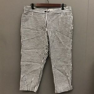 Talbots 14P Black & White Check Capris Preppy Cute